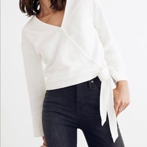 Madewell Texture and Thread wrap top with tie